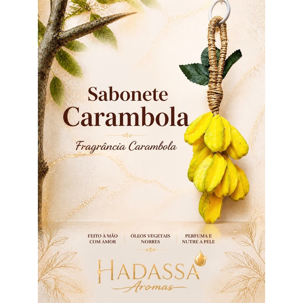Sabonete Artesanal Cacho De CARAMBOLA 120 Gramas