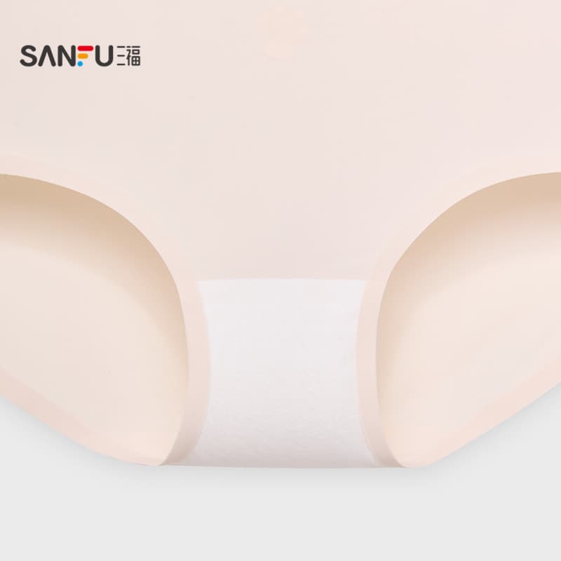 Sanfu calcinha feminina de cintura baixa e antiderrapante, estampa sem costura, confortável, respirável, macia, meia Box