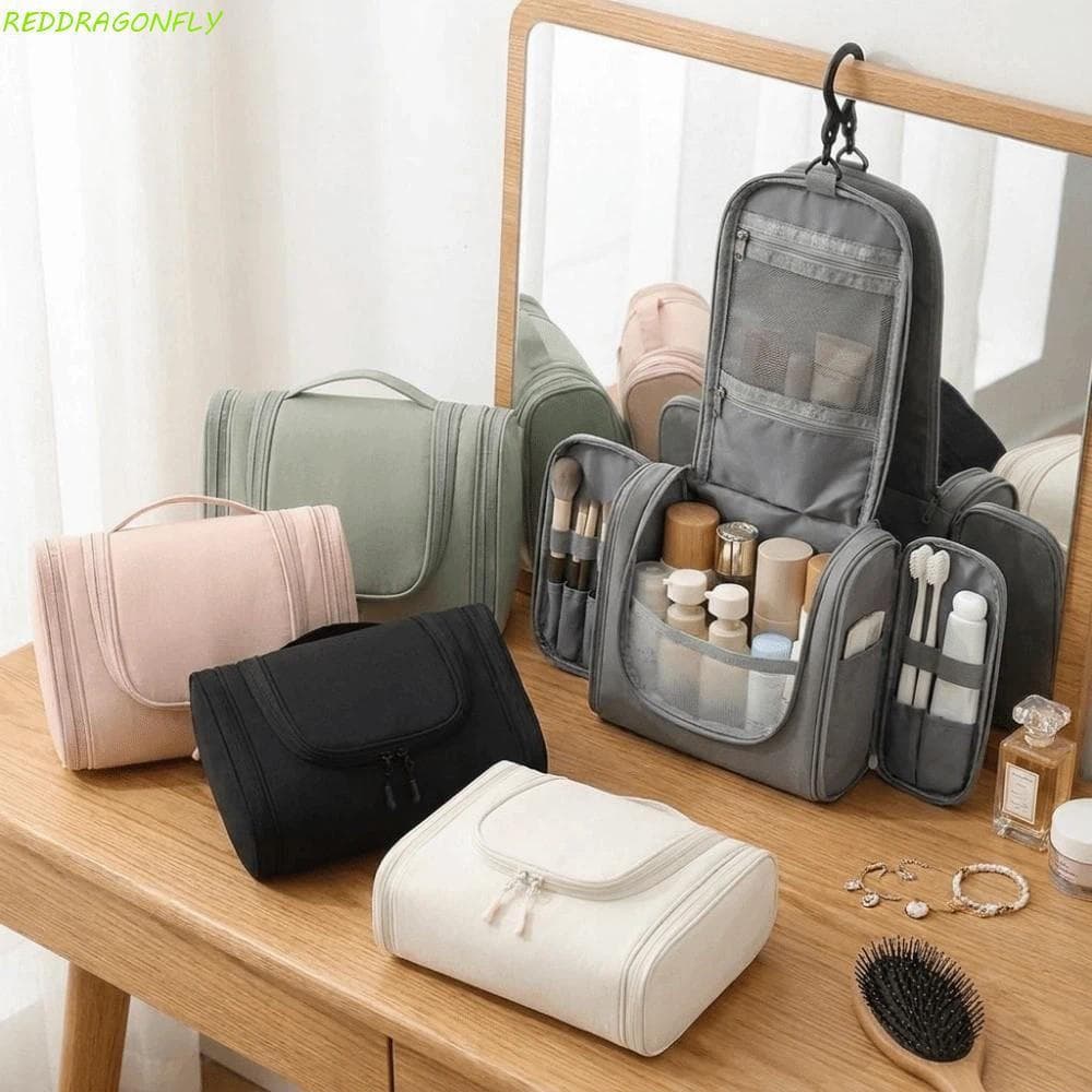 Bolsa De Higiene Suspensa RDERGOYL , Pessoal De Nylon Com Três Zíperes , Grande Capacidade Cosmética Gancho