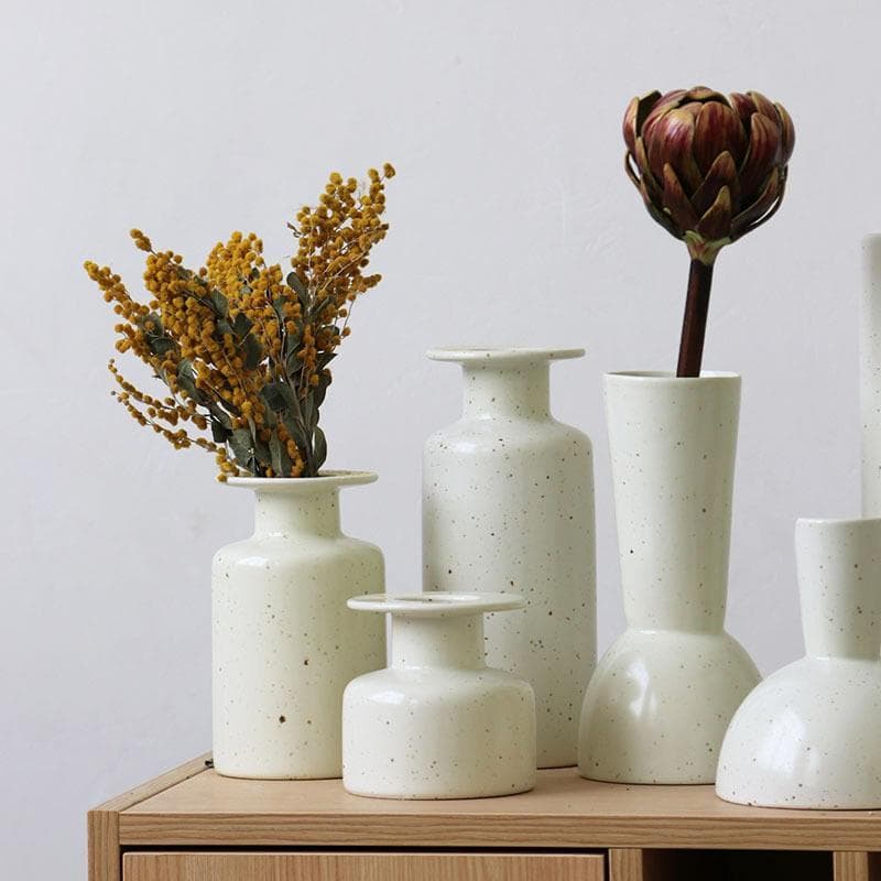 Vaso de cerâmica ornamentos simples estilo ins flores secas vasos de flores sala de casa vaso branco decoração