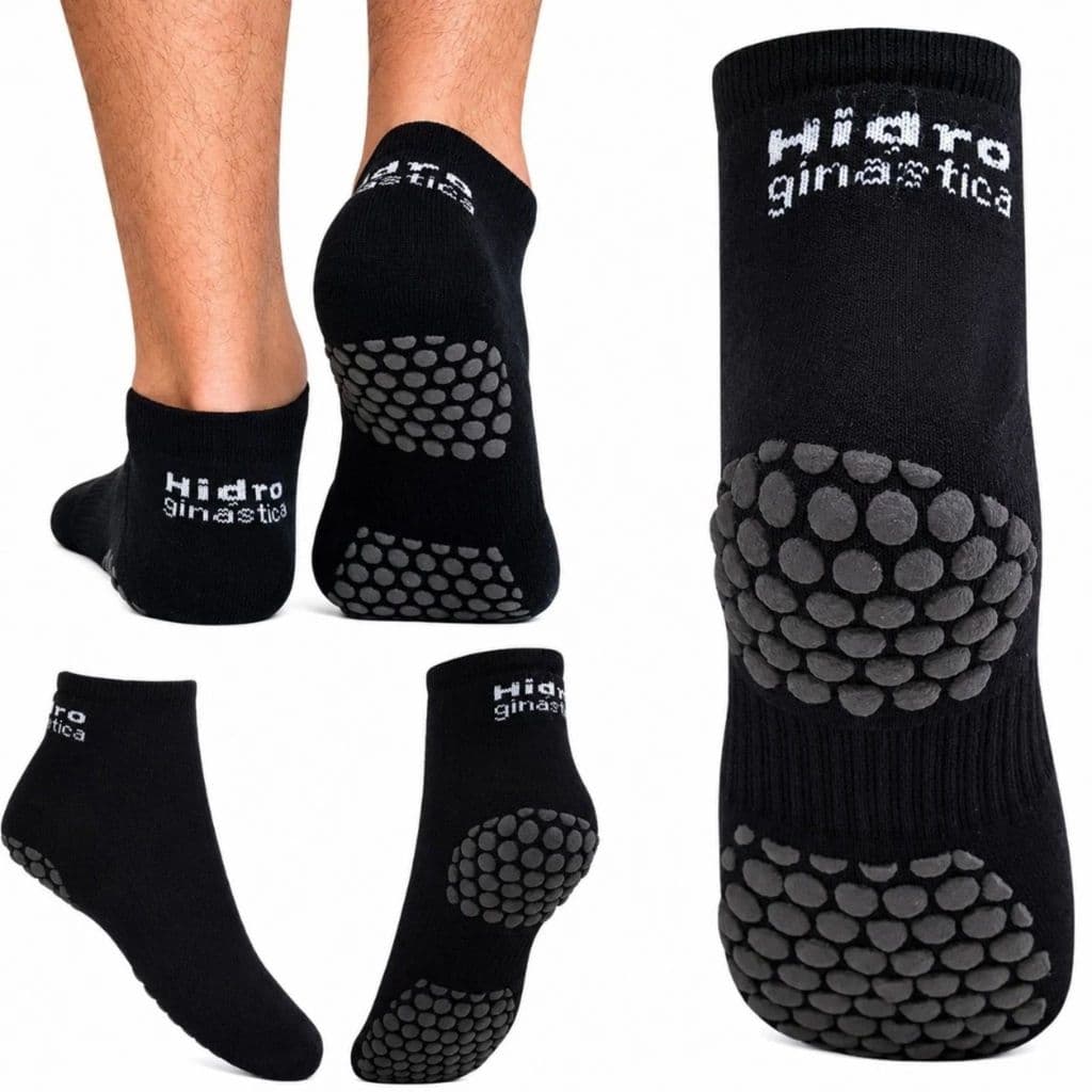 Kit Até 4 Pares De Meias Hidroginástica Antiderrapante Pilates Natação Esportiva Selene 4010