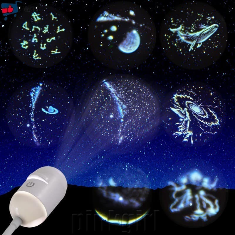 [Rdy Stk] [BR] Luz Ambiente Estrelada LED USB-Mini Galaxy Star Projector Night Light-Foco Ajustável Interior Do Carro-Pr