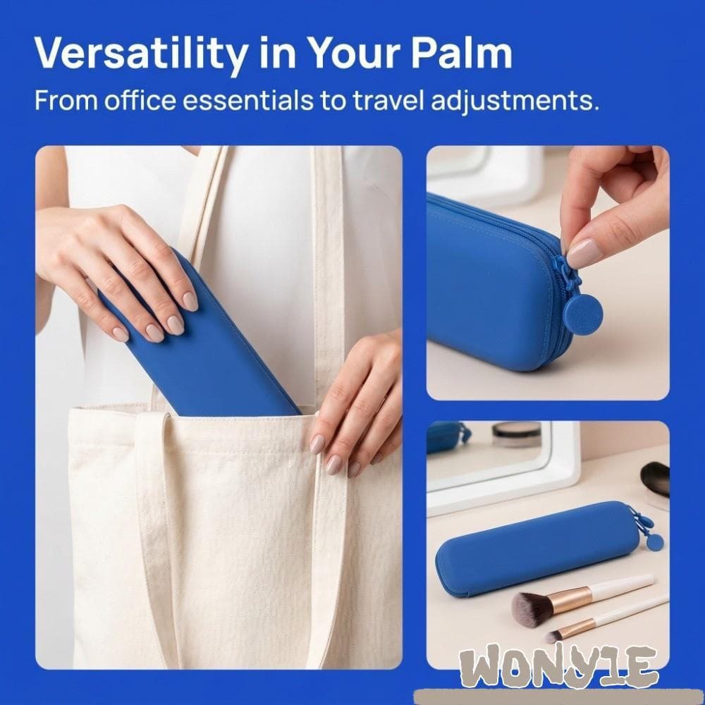 Bolsa De Armazenamento WONY1E , Mini Silicone Com Zíper Para Lápis De Viagem , Verde/Vermelho/Azul Maquiagem