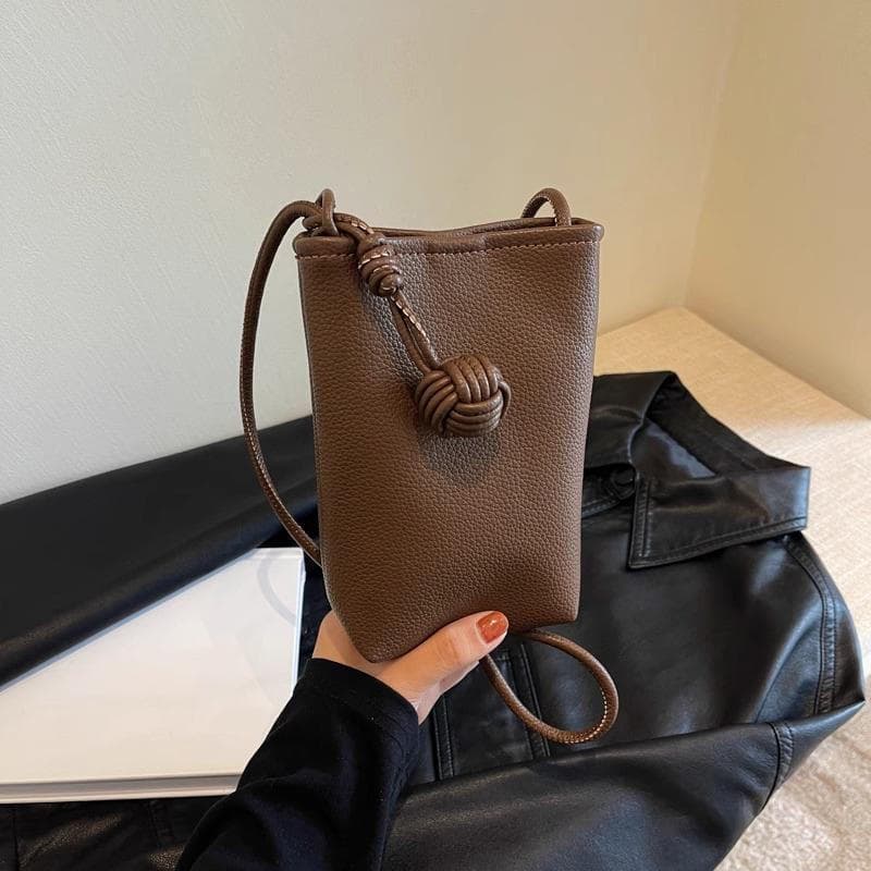 Bolsa feminina decorativa para celular, com design de bolinhas, mini bolsa de ombro artística, estilo artístico, adequad