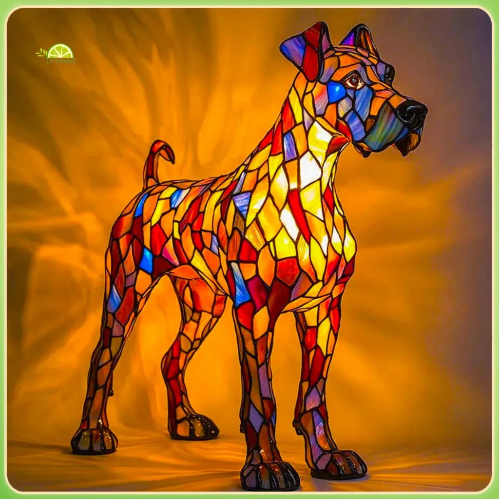 Great Dane Lamp Retro-modern Table Greyhound Stained Glass Style 3d Led Night Light for Kids' Room Decor Perfect Gift fo
