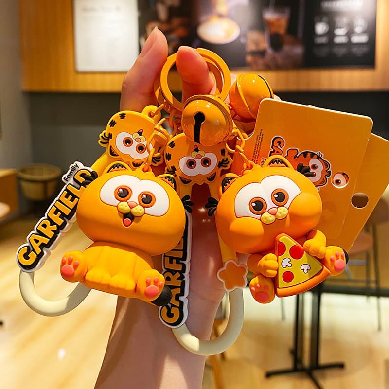 Chaveiro criativo de gato Garfield, pingente fofo para casais, pequeno presente para a temporada de formatura S U9JR