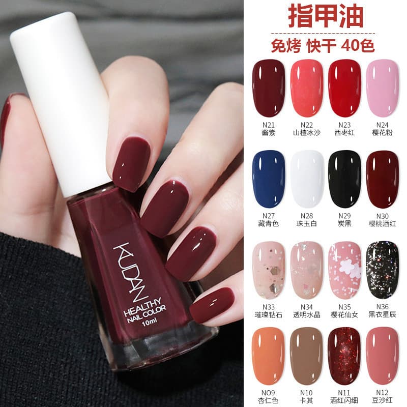 Esmalte destacável inodoro à base de água, sem cozimento, secagem rápida, transparente, óleo brilhante, esmalte feminino