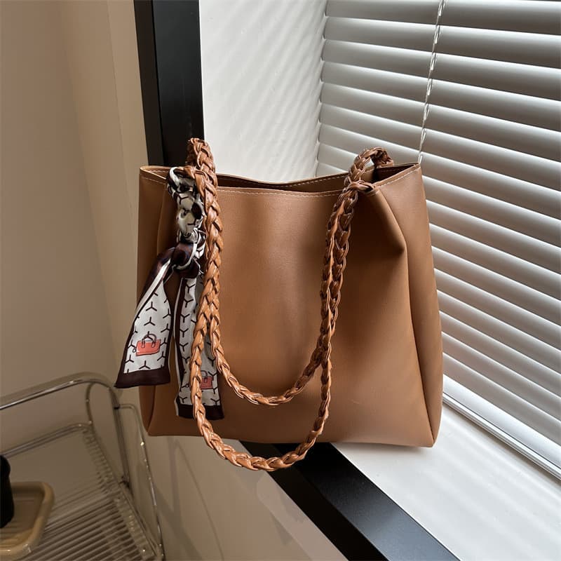 Simples sacola de grande capacidade 2024 novo estilo na moda feminina estudantes universitários classe bolsa de ombro Al