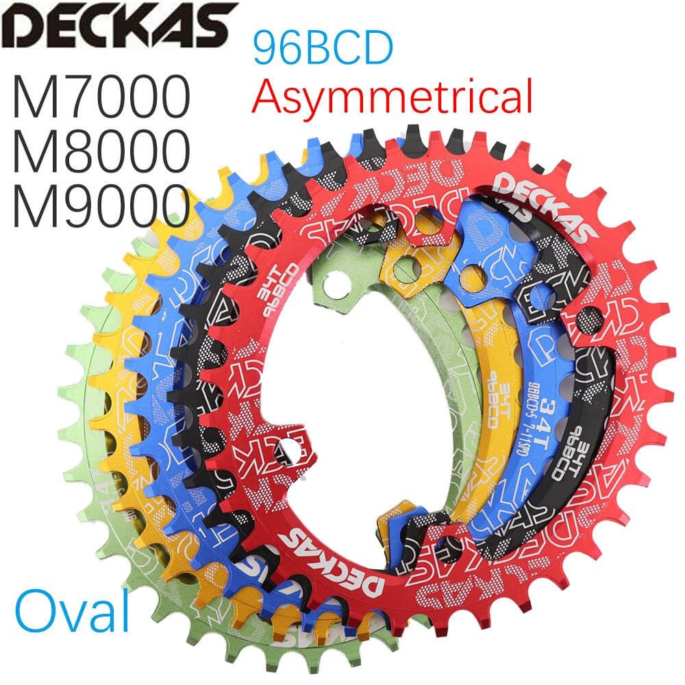 Coroa Deckas 96BCD assimétrica Oval 32T 34T 36T 38 para M7000 M8000 M9000 Bicicleta Placa de Dente de Coroa 96 bcd ER1M