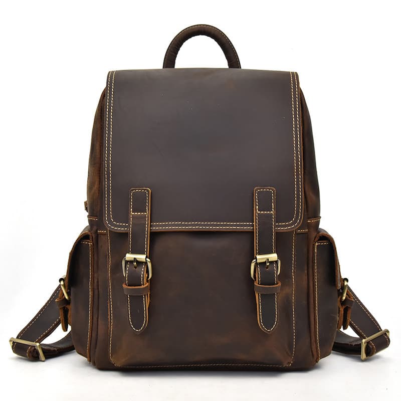 Europeu americano cavalo louco couro masculino Retro mochila das mulheres dos homens mochila estudante saco de viagem mo