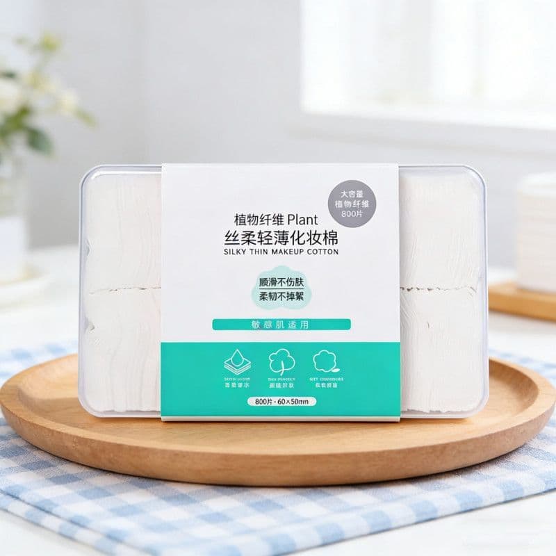 Novo estilo de fibra vegetal maquiagem algodão sedoso luz suave toalha de limpeza descartável adequada para pele sensíve