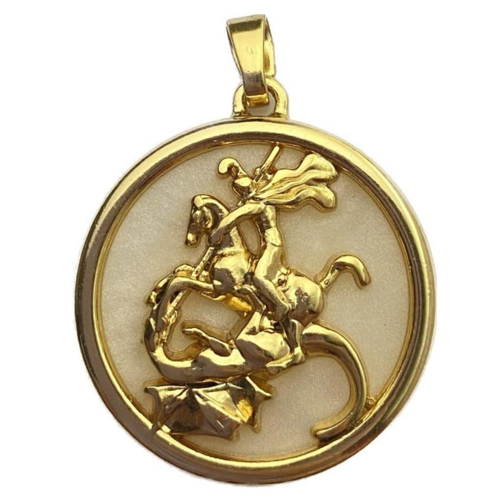 Pingente São Jorge Orixá banhado a Ouro 18k Umbanda Candomblé
