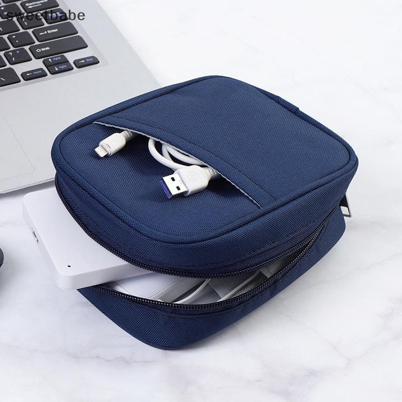 Saco De Armazenamento Fone De Ouvido Cabo Dados Carregador Viagem Portátil Pequeno Eletrônico Mouse Organizador