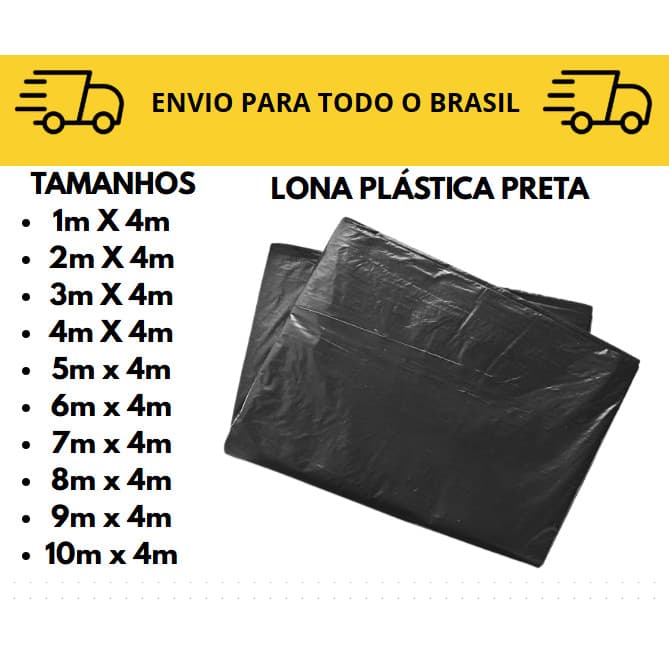 Lona Plástica Preta para construção, Pintura e Obras na metragem