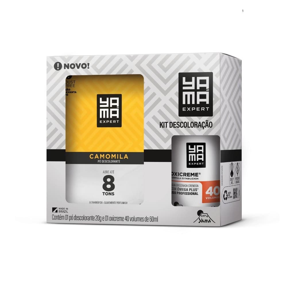 Kit Descolorante Yamá Pó Camomila 20g + OX Cremosa 40 Vol 60ml