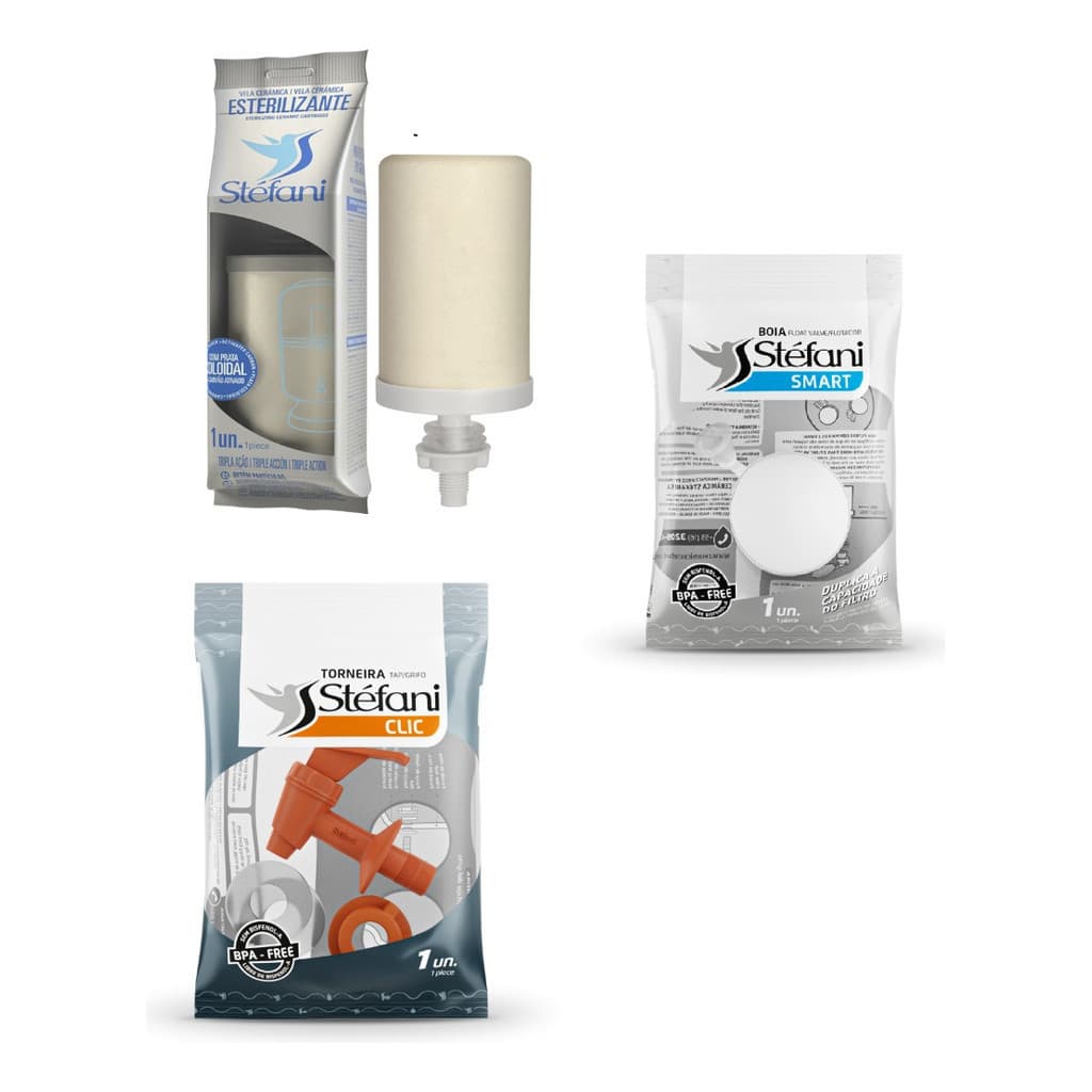 Kit Original Stéfani Vela Tripla Ação Boia Torneira Filtro