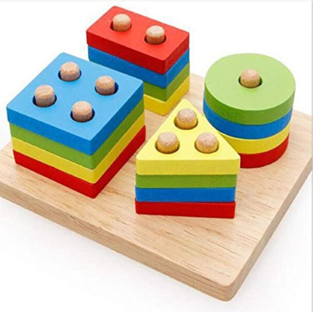 Montessori Blocos De Madeira Geometria Quebra-Cabeça Crianças Brinquedos Educativos DIY Aprendizagem Presente Para Anive