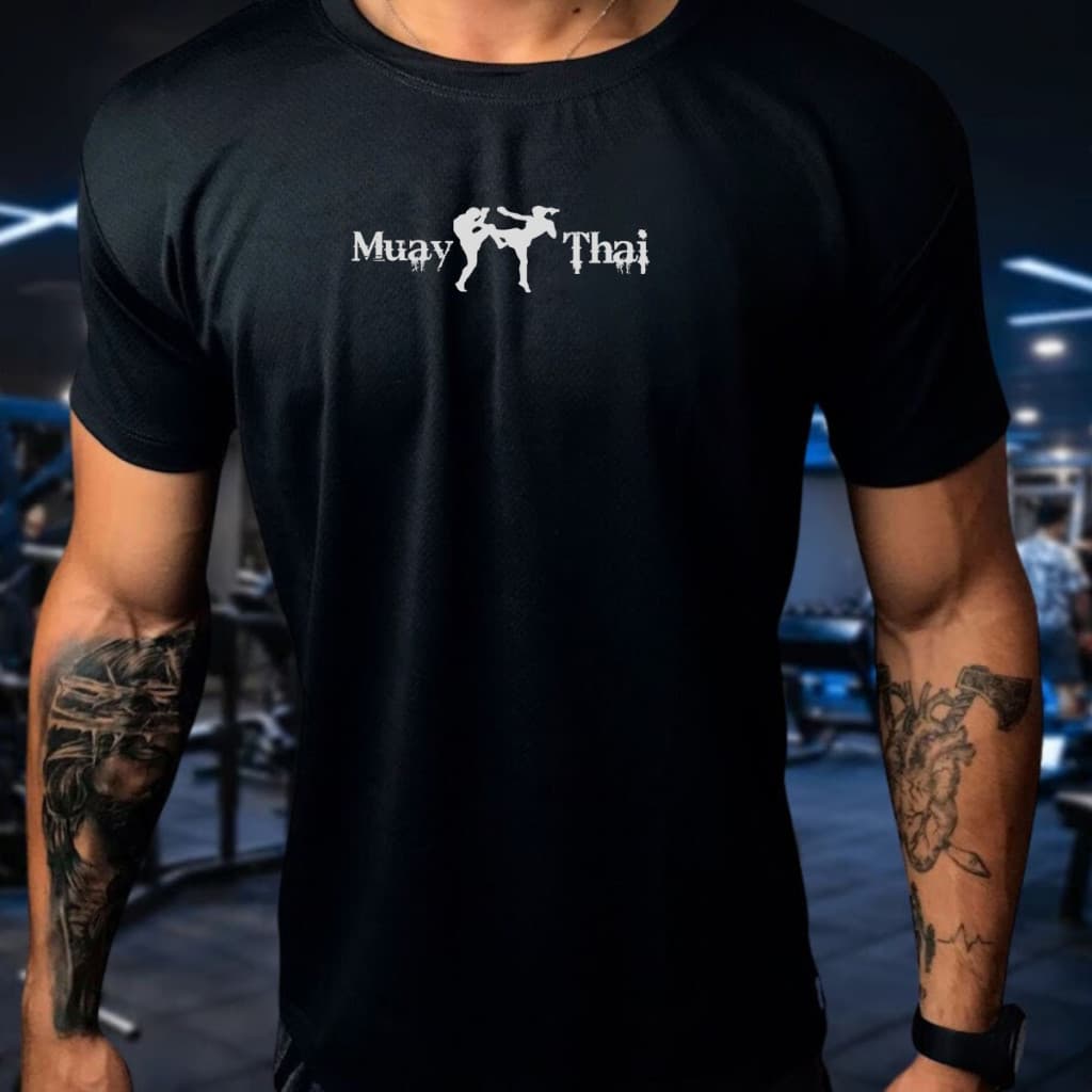 Camisa Dry Fit Masculina Camiseta Modelo MUAY THAI Academia Corrida CrossFit Treinos
