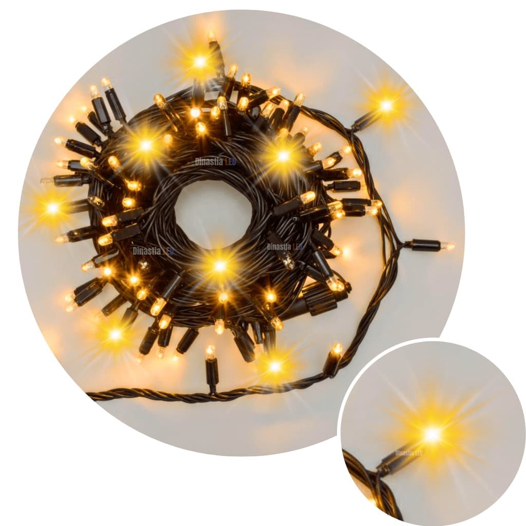 Kit Cordão LED Strobo 3x10m (30m) 100/300 Luzes c/ Macho Fêmea Quente Decoração Natal Arvore Pisca