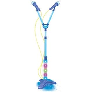Microfone Infan. Duplo C/ Pedestal Azul- Dmt5896