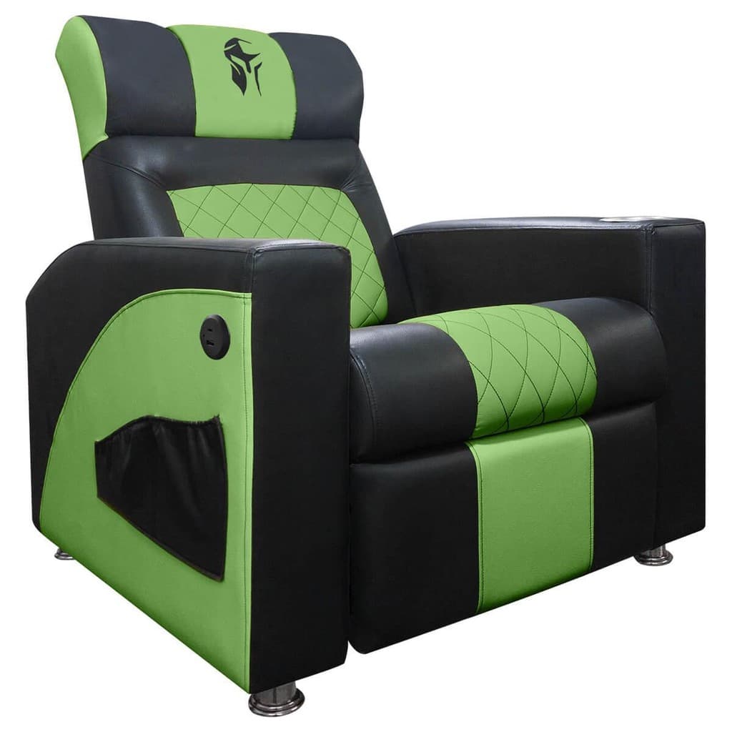 Cadeira Gamer Sparta com Encosto Reclinável e Carregador USB Corino Preto/verde