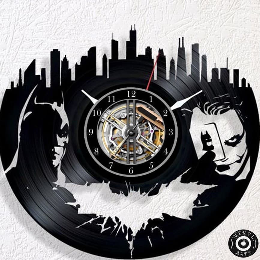 Relógio de Parede Relógio de parede Batman e Coringa LP Relógios de parede 30cm Disco de Vinil Decor