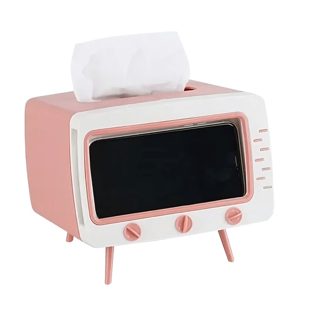 Suporte Decorativo TV Retro porta Lenços Rosa XC-SP-62