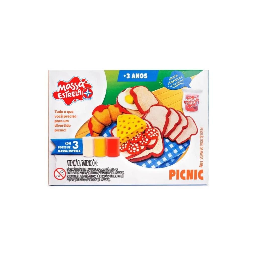 Massa De Modelar Estrela Picnic Com Massa Brinquedo Infantil Educativo Criança Menino Menina Criatividade