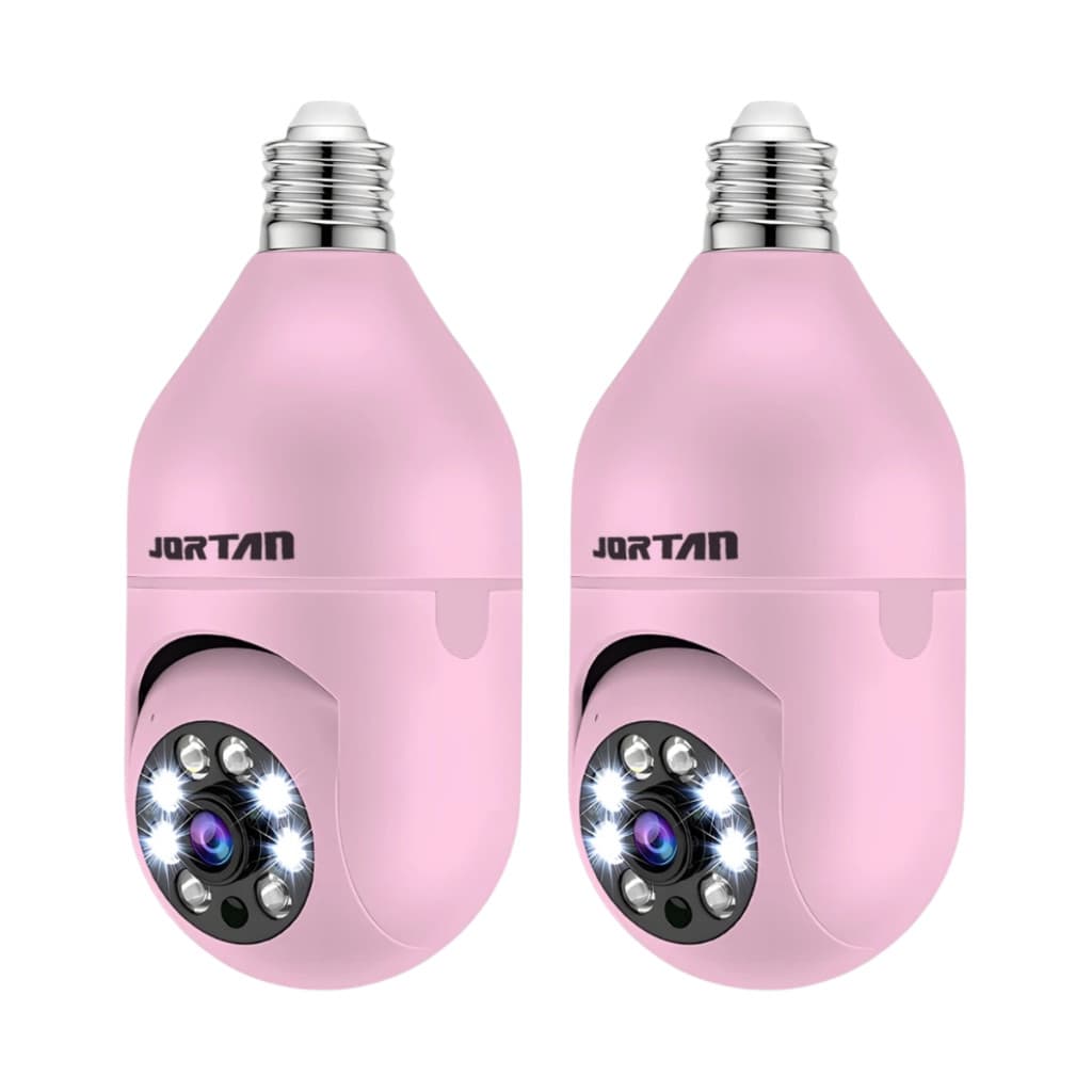 Kit 2 Mini IP Câmera de Segurança Wi-fi Rosa com Áudio Bidirecional Visão Noturna e Sensor de Movimento - com App YOOSEE