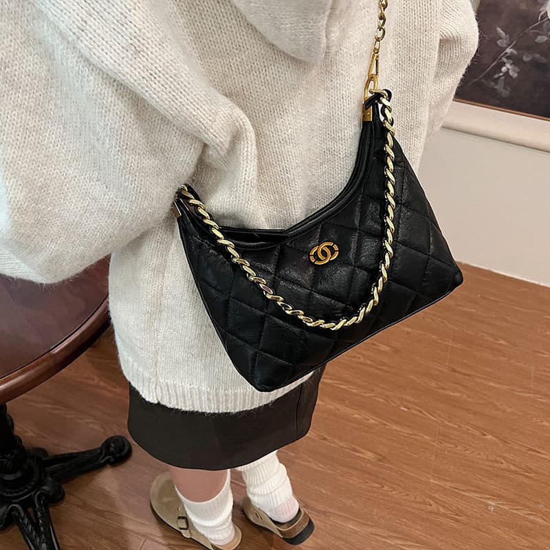 Barco moda saco feminino novo estilo francês corrente ombro requintado axilas saco High-End mão saco do mensageiro na mo