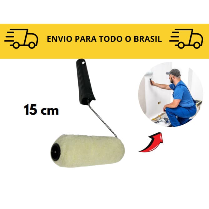Rolo De Lã Sintética 15cm / pintura de casa / acabamentos / rolo de pintura