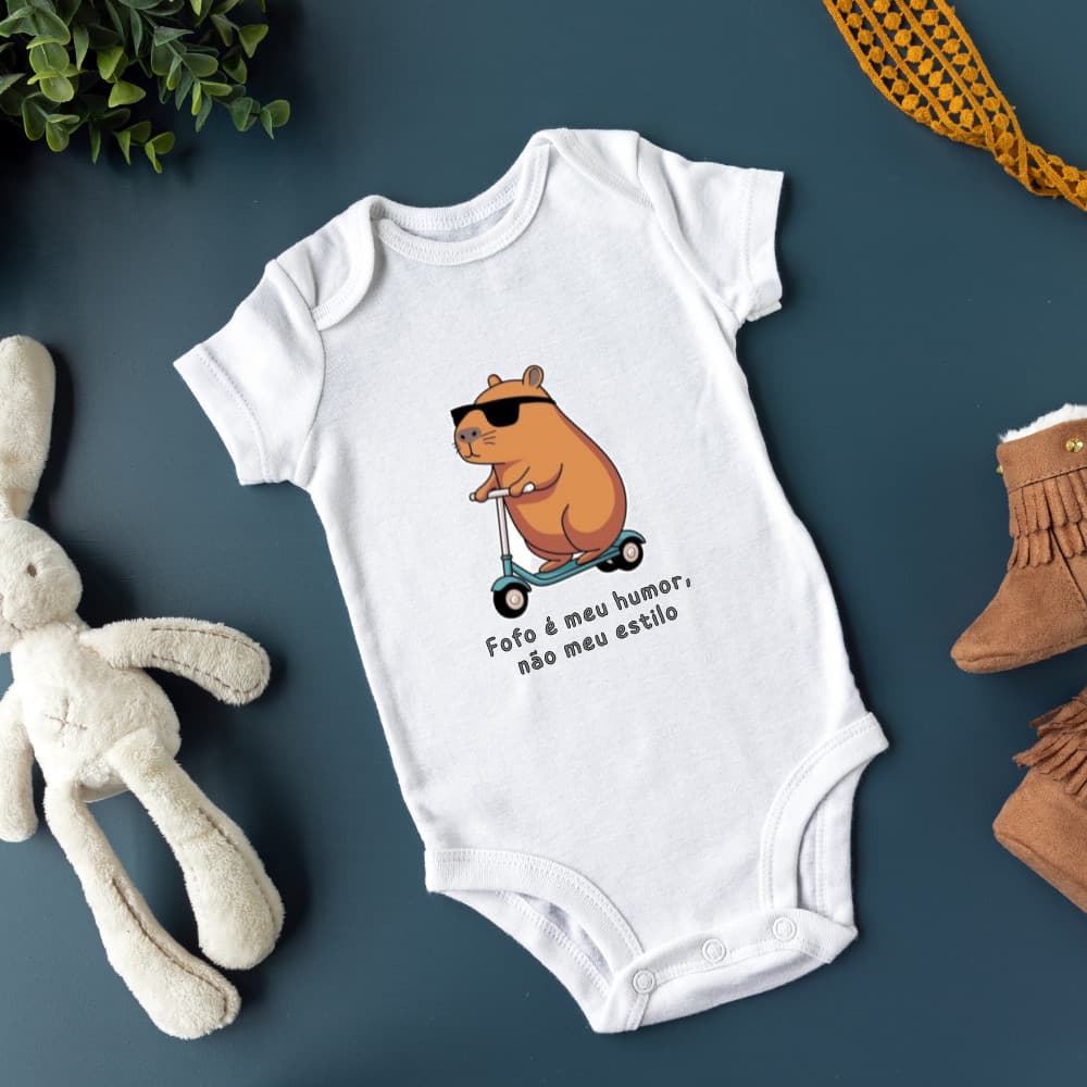 Body Bebê Reborn Bodie Personalizado Capyvara Fofo Infantil Confort 100%Algodão