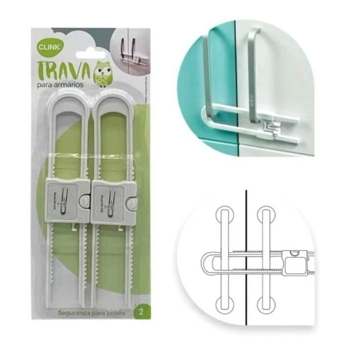 KIT 4 Trava Segurança Para Portas Armários Guarda Roupas Bebês E Crianças