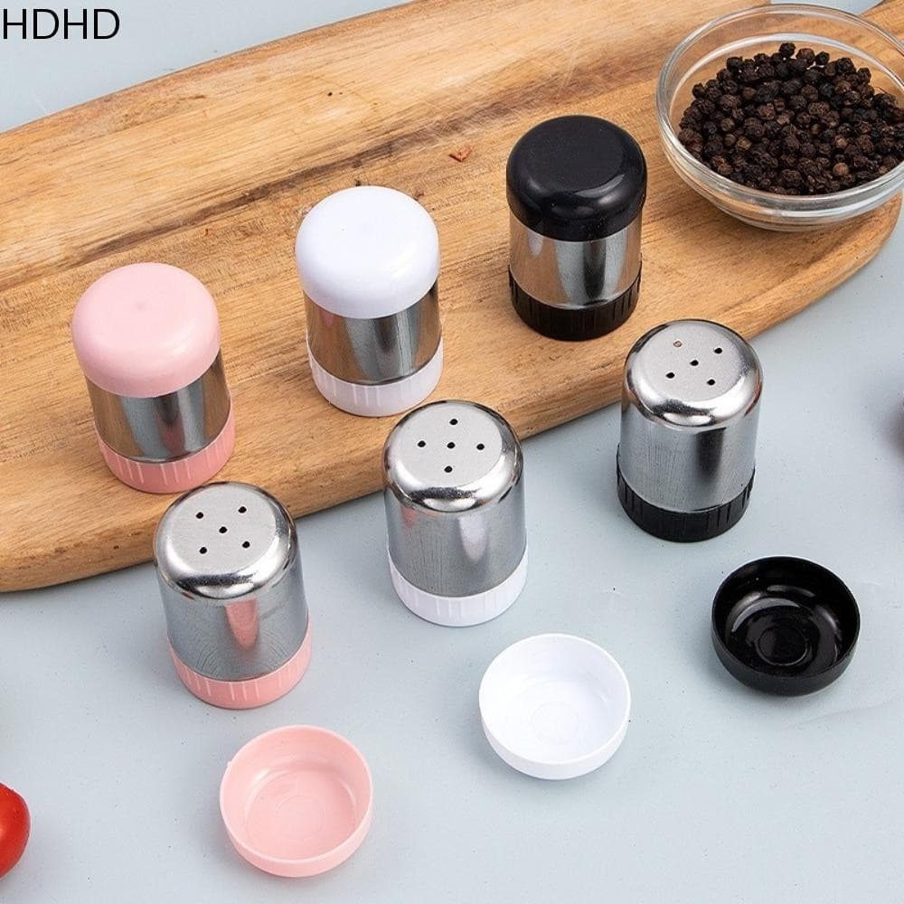 Saleiro HDHD , Com Tampa Contra Poeira , Mini Garrafa De Tempero De 5 Furos , Frasco De Condimento De Ferramenta De Cozi
