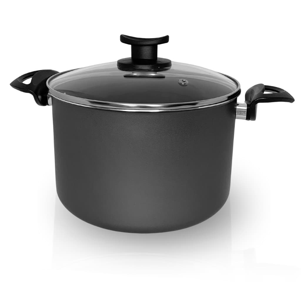 Caldeirão Panela Alta Teflon Antiaderente 22 cm Tampa Vidro