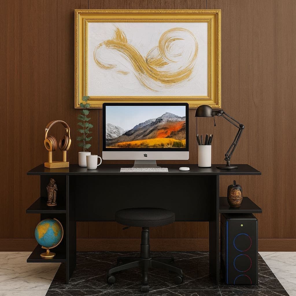 Escrivaninha Mesa Gamer Multiuso – Ideal p/ Trabalho, Estudo e Jogos - Cor Preto