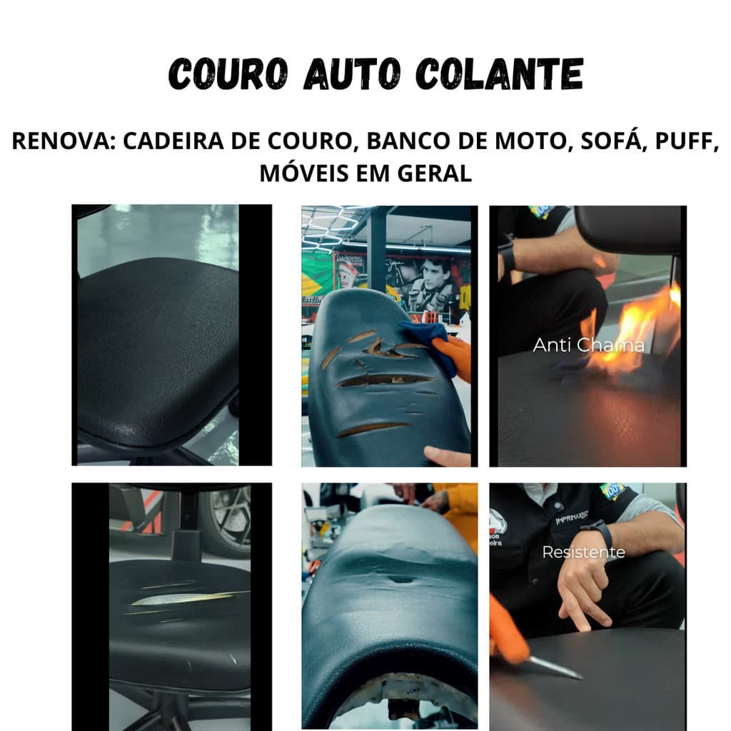 Adesivo de Couro Sintético para Conserto de Sofá, Bolsa e Cadeira | Corino PU Premium