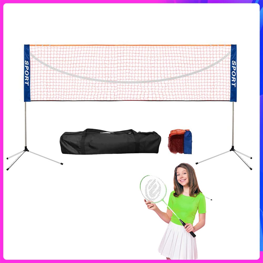 Conjunto de rede tênis vôlei badminton ajustável em altura portátil,com suporte e bolsa transporte para crianças,adultos