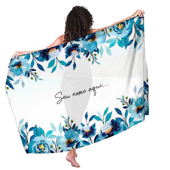 Canga Saida de Praia com nome personalizado 90x140cm