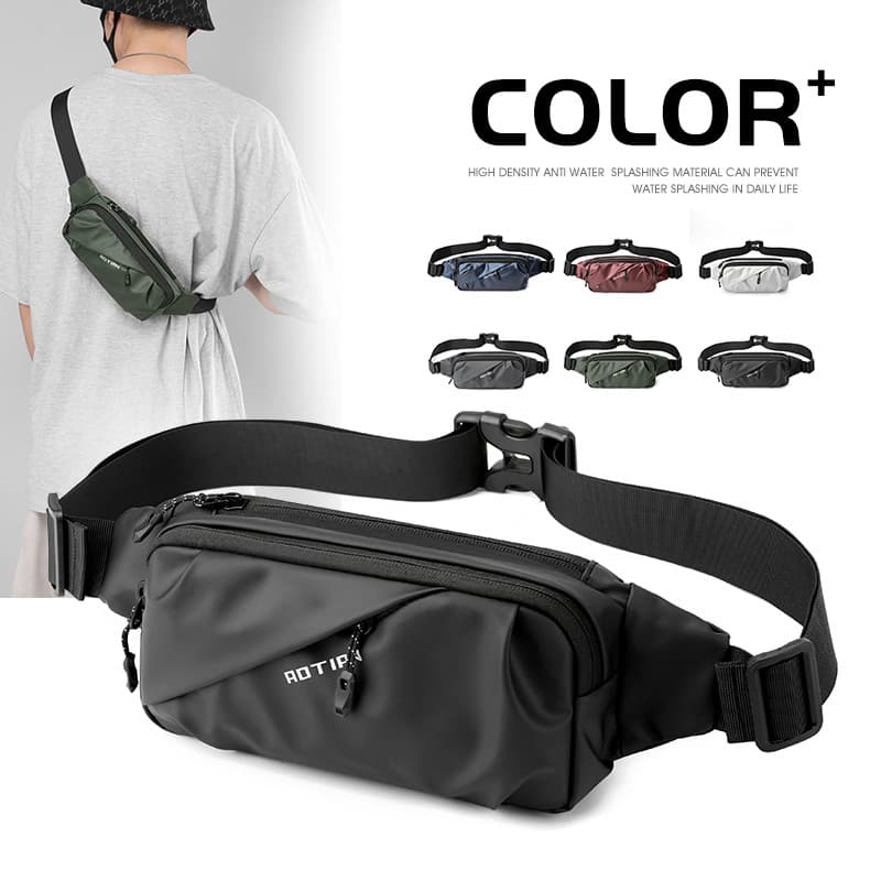 Bolsa de peito masculina estilo simples, Mini bolsa mensageiro à prova d'água, Casual, esportiva, multicolorida, bolsa p
