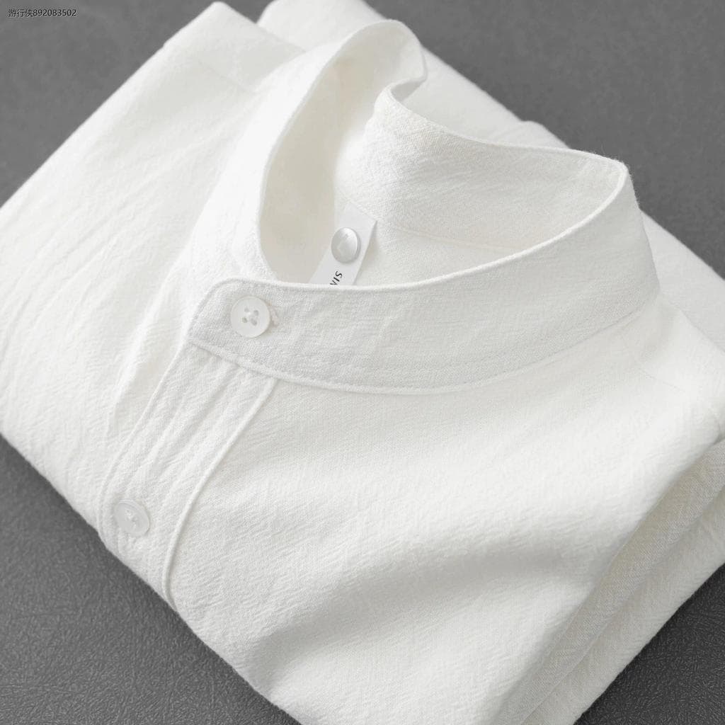 Estilo chinês linho gola alta camiseta 2025 novo estilo verão algodão linho manga curta solta tamanho grande Casual topo