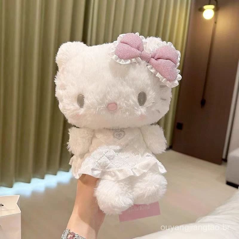 Boneca de Pelúcia Adorável Anjo e Demônio KT Gato Boneca Fofa Hello Kitty Almofada Brinquedo para Meninas