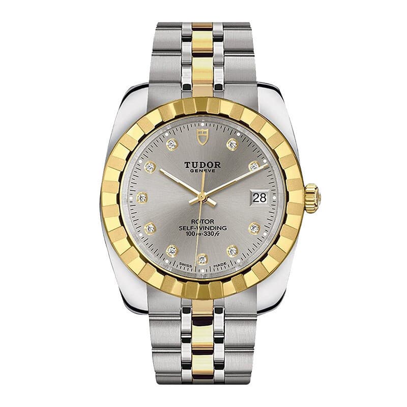 Tudor Classic Series Relógio Mecânico Automático Masculino 38mm18K Ouro Aço Inoxidável Original Diamante M210130012