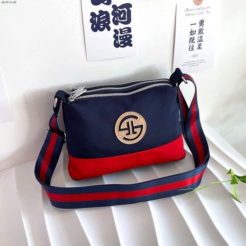 Nova mãe Oxford pano leve saco Multi-camada ombro Casual bolsa de lona pequena bolsa de ombro 2024 senhoras texturizado