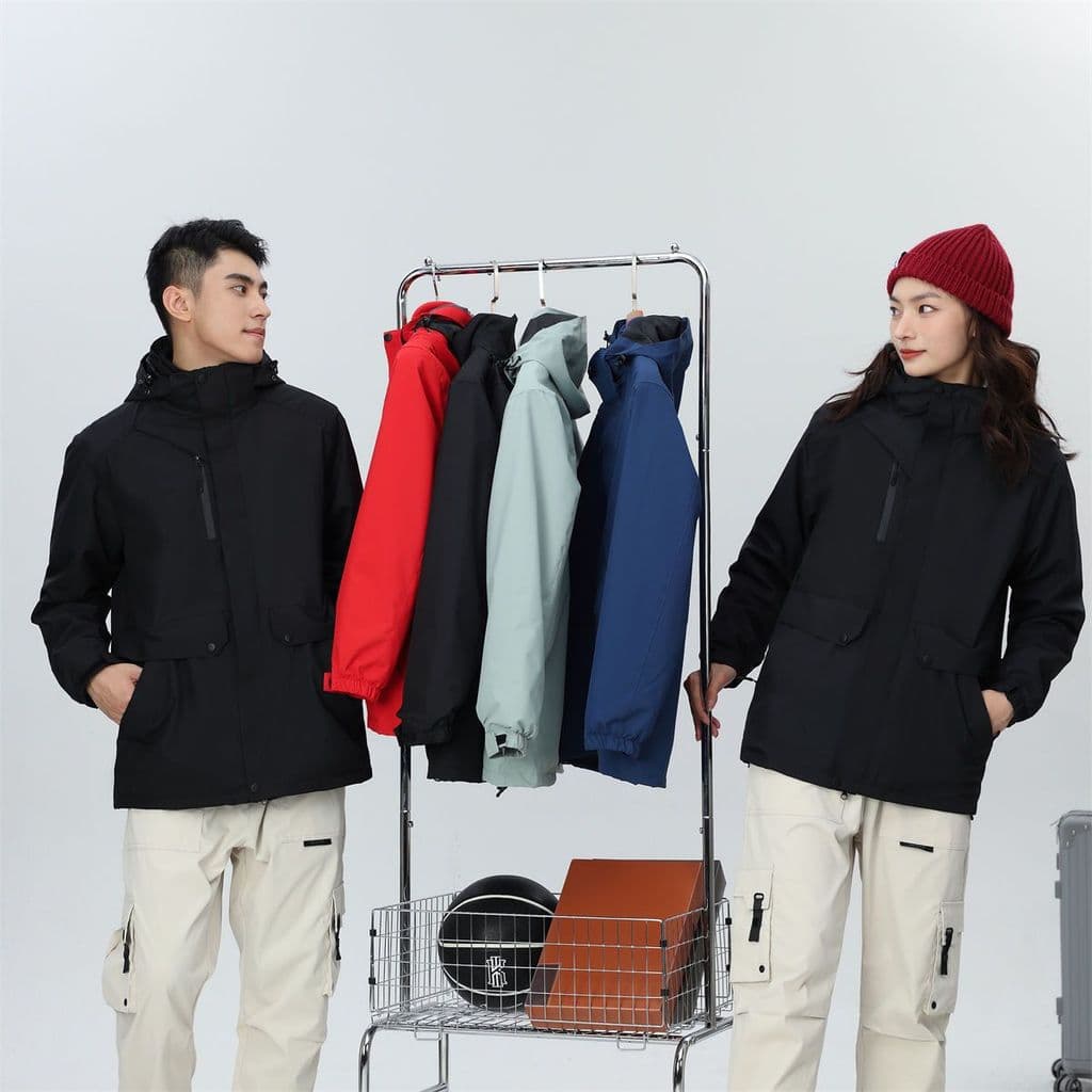 2025 novo estilo masculino feminino casais mesmo estilo jaqueta outono inverno três-em-um destacável jaqueta de cor sóli