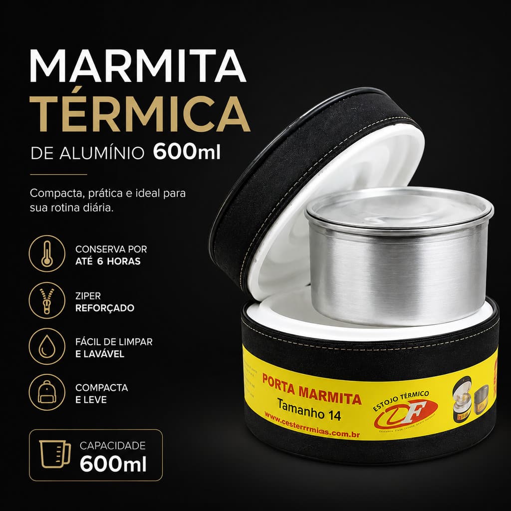 Marmita Térmica De Alumínio Revestida Isopor Com Zíper