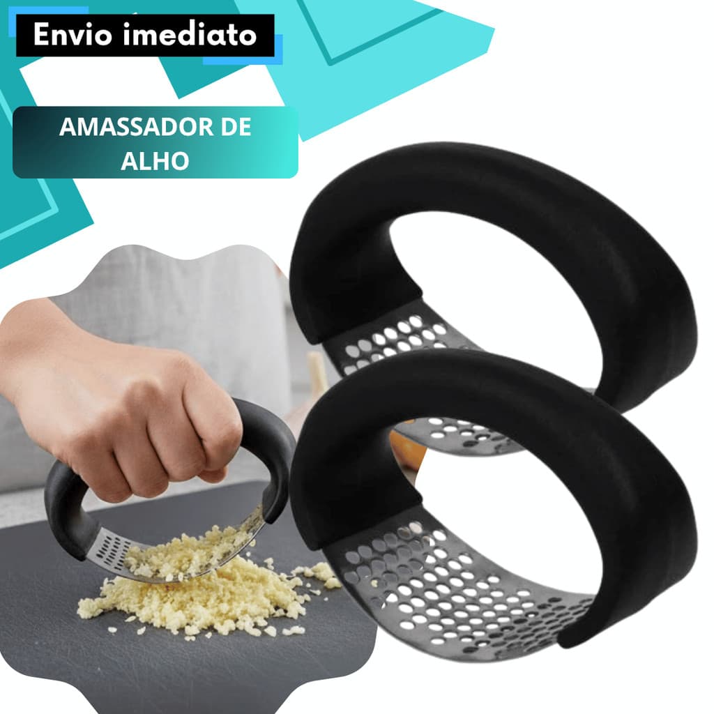 Espremedor Amassador de Alho Manual Kit 1 a 5 Alta Qualidade Compacto Para Casa Restaurante Refogado Tempeiro