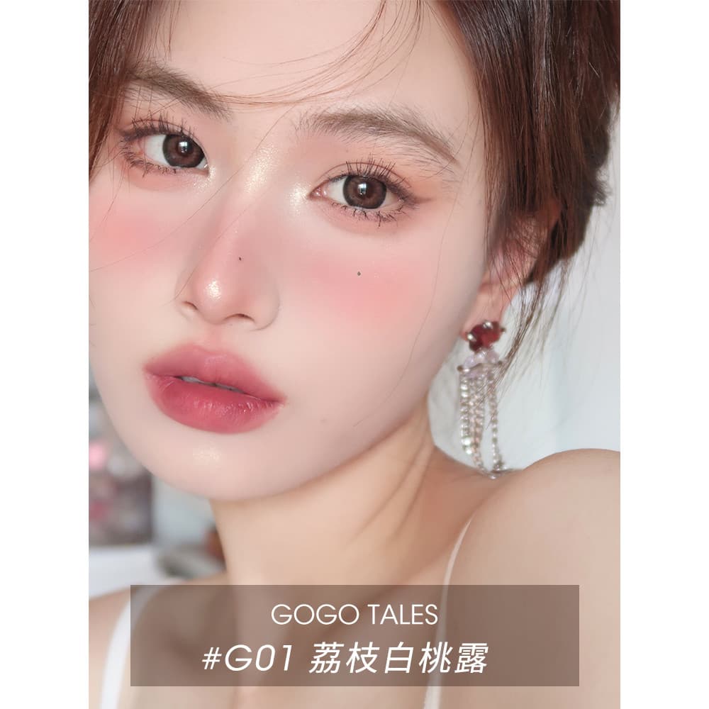[Conjunto de 2 peças] GOGO TALES GOGO Dance Chubby Dingshui Mist Lip Glaze Batom fosco Brilho labial Água fosca