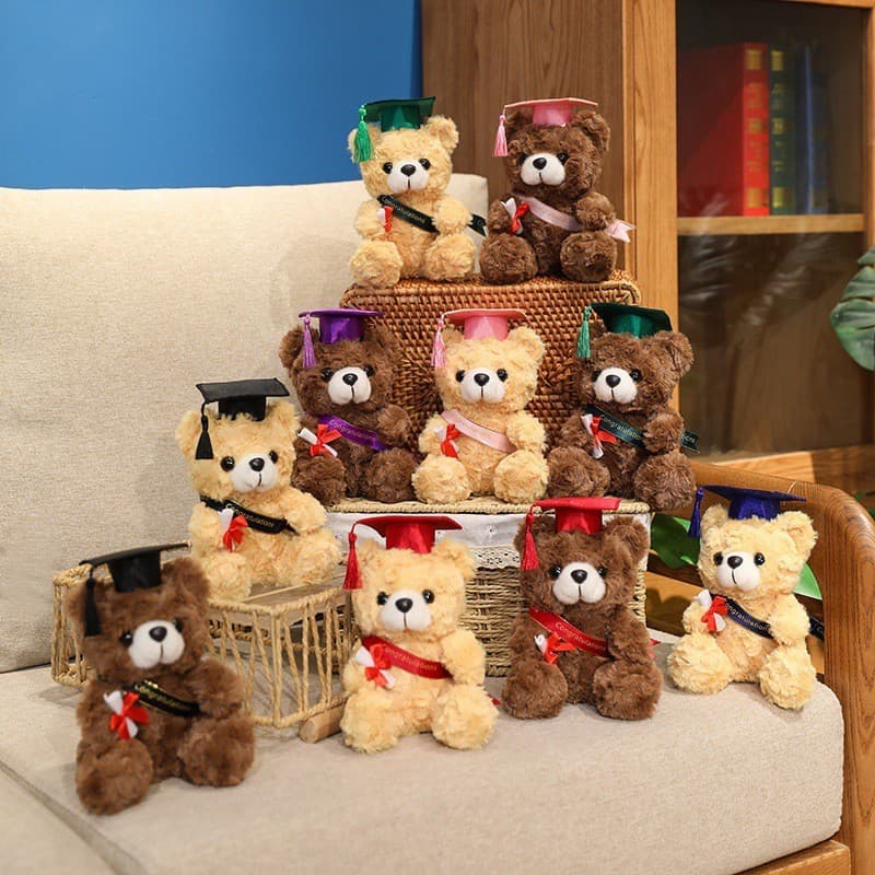 Doutor urso brinquedo de pelúcia médico chapéu urso boneca urso de pelúcia bonito boneca graduação temporada colega pres