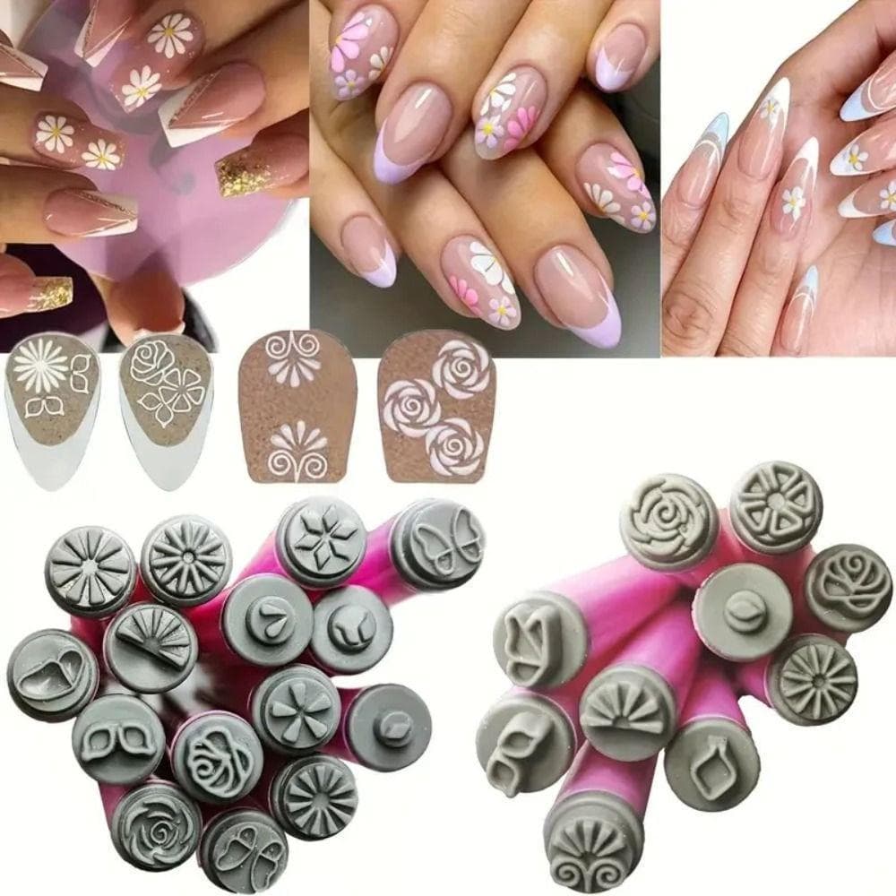 6/10/15pcs Conjunto De Canetas Para Carimbo De Arte Em Unhas , Placa De Estampagem , Pintura De Flores , Desenho